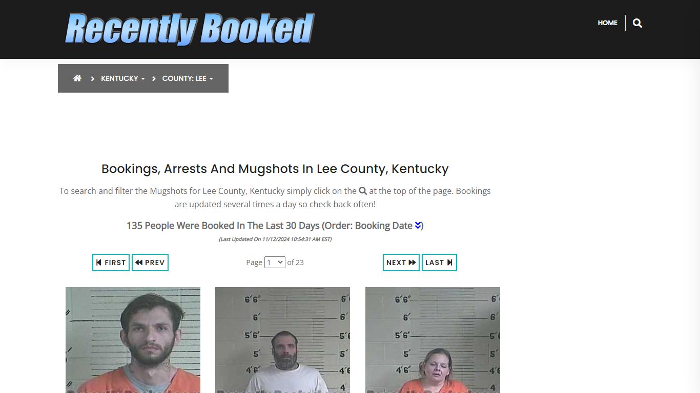 Bookings, Arrests and Mugshots in Lee County, Kentucky - Recently Booked