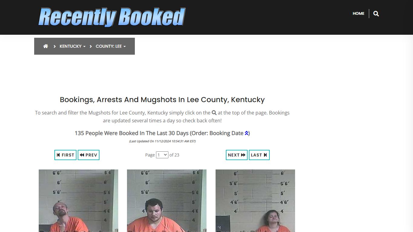 Bookings, Arrests and Mugshots in Lee County, Kentucky - Recently Booked